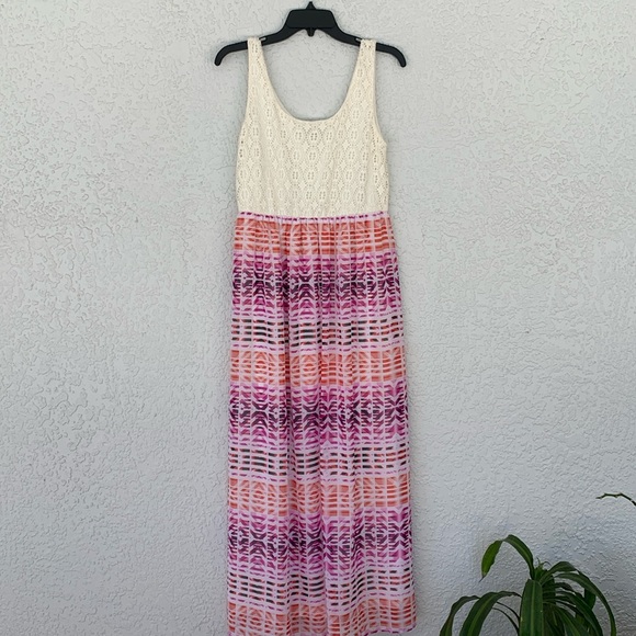 Lily Rose maxi lined dress with lacy top and split in the back size M - Picture 1 of 13